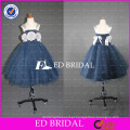 2017 ED Bridal Custom Made Cap Sleeve Sunepless Vestido de bola Gery Tulle Flower Girl Dress With Flowers